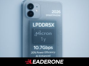 2026 flagship smartphone with Micron 1γ LPDDR5X memory, offering high speed, AI support, and power efficiency.