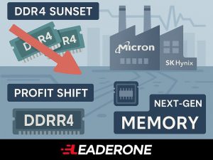 Infographic showing Micron phasing out DDR4 memory with market trends and next-gen memory focus.