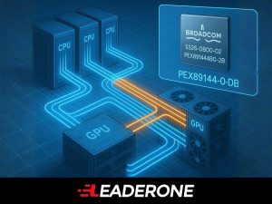 SS26-0B00-02 PCIe switch IC enabling GPU and storage connectivity in data center and AI workloads.