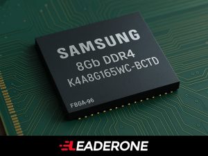 Samsung K4A8G165WC-BCTD DDR4 SDRAM chip labeled with 8Gb DDR4 on a PCB, designed for AI, server, and 5G infrastructure applications.