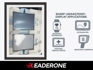 Applications of the Sharp LS044Q7DH01 MIP reflective LCD in wearable devices, outdoor GPS tools, portable medical equipment, and industrial handheld instruments.