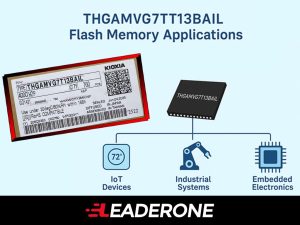 Diagram of THGAMVG7T13BAIL flash memory applications in IoT devices, industrial systems, and embedded electronics.